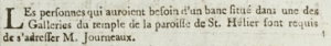 Mr Journeaux was advertising Town Church pews in Gazette de l’Ile de Jersey in 1803