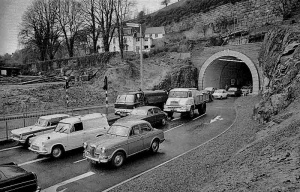 The first traffic through the tunnel