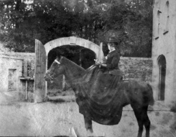 An unknown Mrs Vaudin on horseback