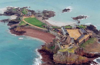 Elizabeth Castle, the island's main defensive fort from the 16th to the 18th centuries, taken in 1997
