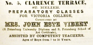 John Vibert's preparatory classes for Victoria College
