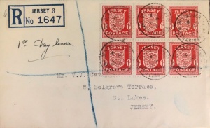 An Occupation first day cover sent to Vernon Cavey in 1943
