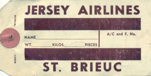 Jersey Airlines luggage label