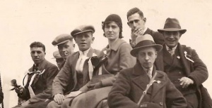 Henri Yves and Florence Rabet were among this group of supporters on the way to Guernsey for the 1933 Muratti final