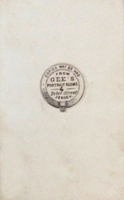 ... the back of the portrait, a rare example by Gee's of Peter Street, in business from 1874 to 1890