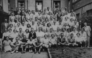 Staff and guests at the Mayfair Hotel in 1937