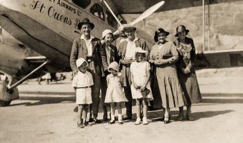 A family photograph after their flight landed