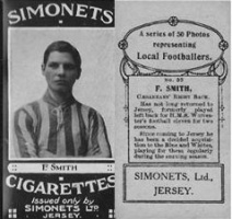 F Smith, Caesareans' right back, on a 1925 cigarette card