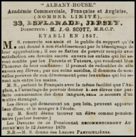 Albany House, a French and English commercial academy, was at 33 Esplanade in 1870