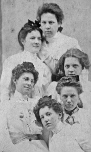 An unknown Le Gros sextet. This photograph is simply annotated 'Le Gros' in the album