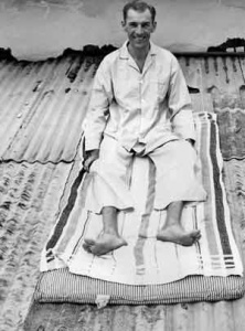 Roy Bisson on the roof of his Nicaragua home