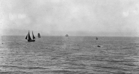 Sailing vessels in the bay in 1871