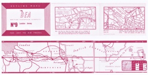 A fold-out map for passengers on the Jersey to London route