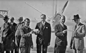 A ceremony to mark the opening of an air mail service to and from the island