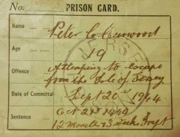 Peter Chambers Curwood's Occupation prison card