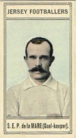 E P de La Mare, Wanderers' goalkeeper in 1908