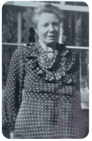 Maud Gallichan outside 28 Cannon Street