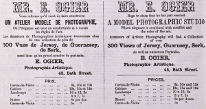 Little is known of photographer E Ogier, who was in business at 45 Bath Street from 1873 to 1876
