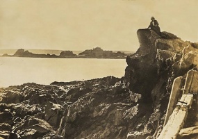 Victor Hugo on his favourite rocks at St Clement