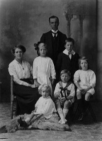 Arthur Le Riche, son of Charles and Melina, nee Vines, with his family in Wales