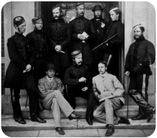 Lucas George Hooper in the centre of this group of 10th Hussars officers in 1863