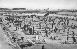 A sand castle building competition organised by the Daily Mail in 1930