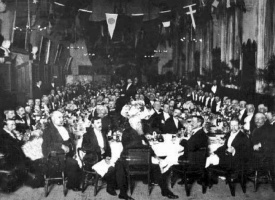 The school's golden jubilee dinner in the Great Hall in 1902