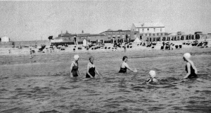 The Baths viewed from the sea at high tide