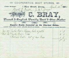C Bray, boot and shoe maker, was in business at No 1 in 1904
