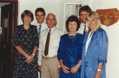 The Foster family in South Africa, Norman and Madeleine, centre, with Felicity, Peter, Anthony and Anita