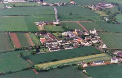 Crossroads north of Union Inn on La Grande Route de St Jean. Road to Surville Cemetry
