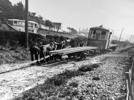 Removing the rails alongside Victoria Avenue after the railway closed