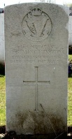 Great War casualty Clarence Minchington's grave at Hazebrouck Communal Cemetery, France