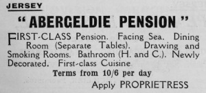 1922 advert for Abergeldie Pension