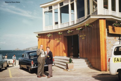 John Falle with Len Matcham at Water's Edge Hotel, Bouley Bay