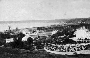 Looking towards Bel Royal in the bottom left, Beaumont, La Haule, and beyond to Saint Aubin