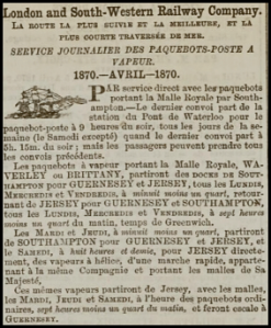 1870 advert for the daily postal packet