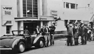 Filming the first episode at the Airport in April 1981