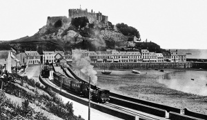 A train leaving Gorey Pier Station