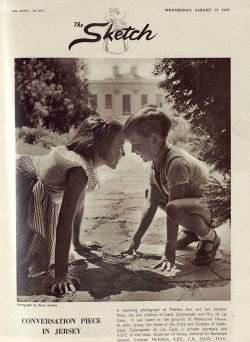 A photograph of the children of the Lieut-Governor's long-serving secretary and ADC, Lt-Cdr Oswald De Las Casas, made the front page of the Sketch in 1956