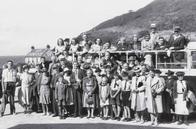 Life quickly returned to something like normality. This was a church outing to Greve de Lecq in summer 1945