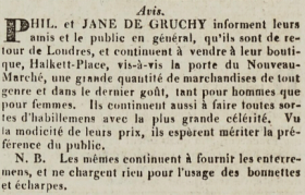 ... and had opened their own shop in Halkett Place, opposite the gates of the new market, selling all manner of fabrics. They also arranged burials 'at reasonable prices'