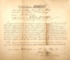 John Philip Trachy's certificate of seamanship