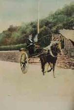 Baker, the famous excursion car guide, in his own smaller carriage