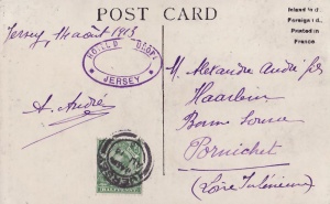 A postcard sent to Pornichet in Brittany from the hotel in 1913