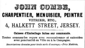 1887 advert from L'Almanach de la Gazette de Jersey
