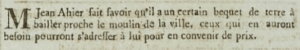 Jean Ahier advertised in the Gazette de l'Ile de Jersey in 1803 that he had a plot of land near the Town Mill for sale