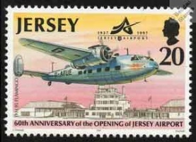 A Jersey Post Office 1997 stamp featuring the Flamingo