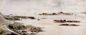 A very early picture of St Helier Harbour