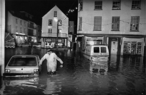 Flooding at St Aubin in 1983- Picture by Jersey Evening Post
